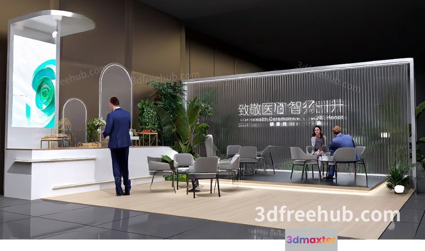 The Main Subject In This Image Is A Man Standing In Front Of A Table 3D Model - 21488 - VRAY Render