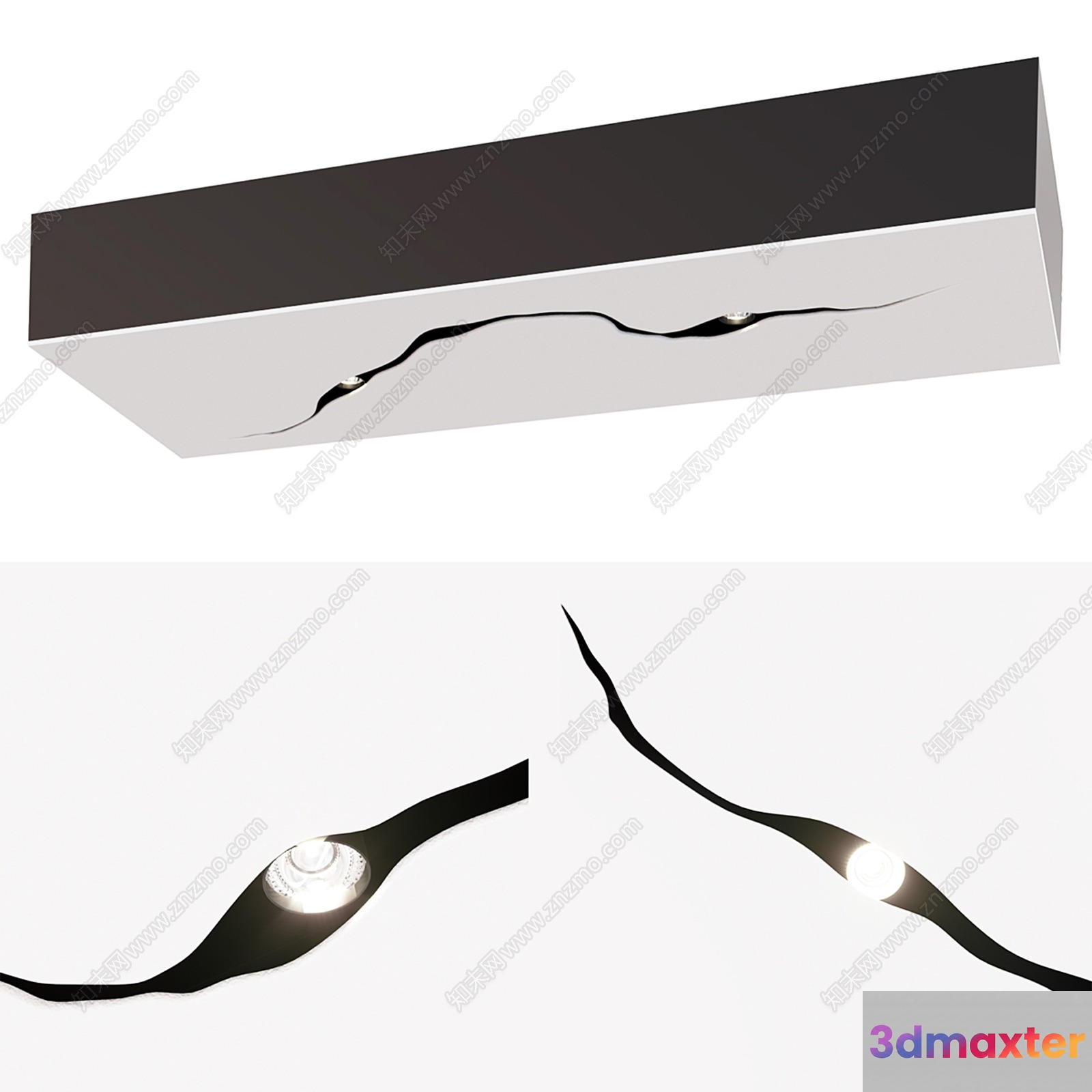 The Image Features A Modern Light Fixture 3D Model - 6665 - CORONA Render