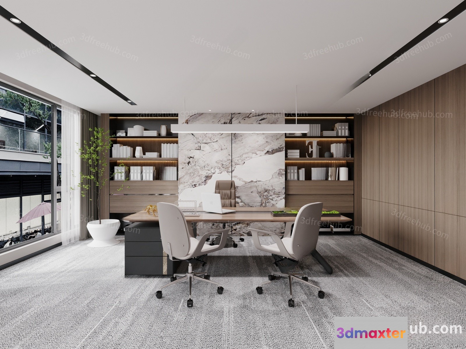 Modern Office Space 3D Model - 18920 - VRAY Render