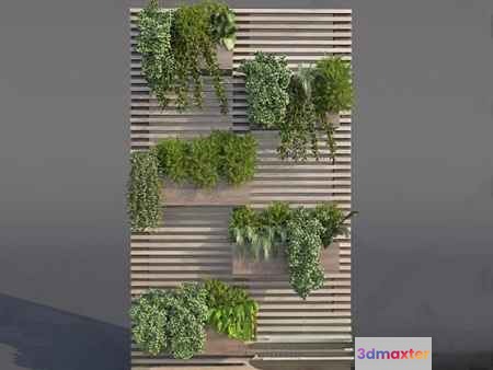A Vertical Garden Wall 3D Model - 12828 - VRAY Render