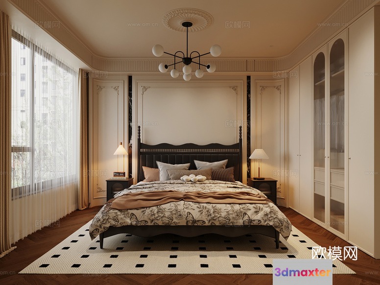 Cozy Bedroom 3D Model - 21390 - VRAY Render