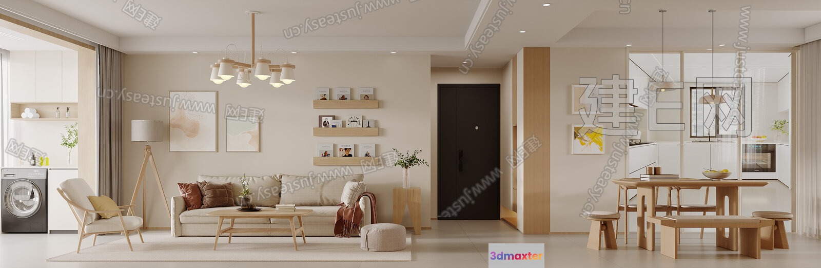 Modern Living Room 3D Model - 20715 - VRAY Render