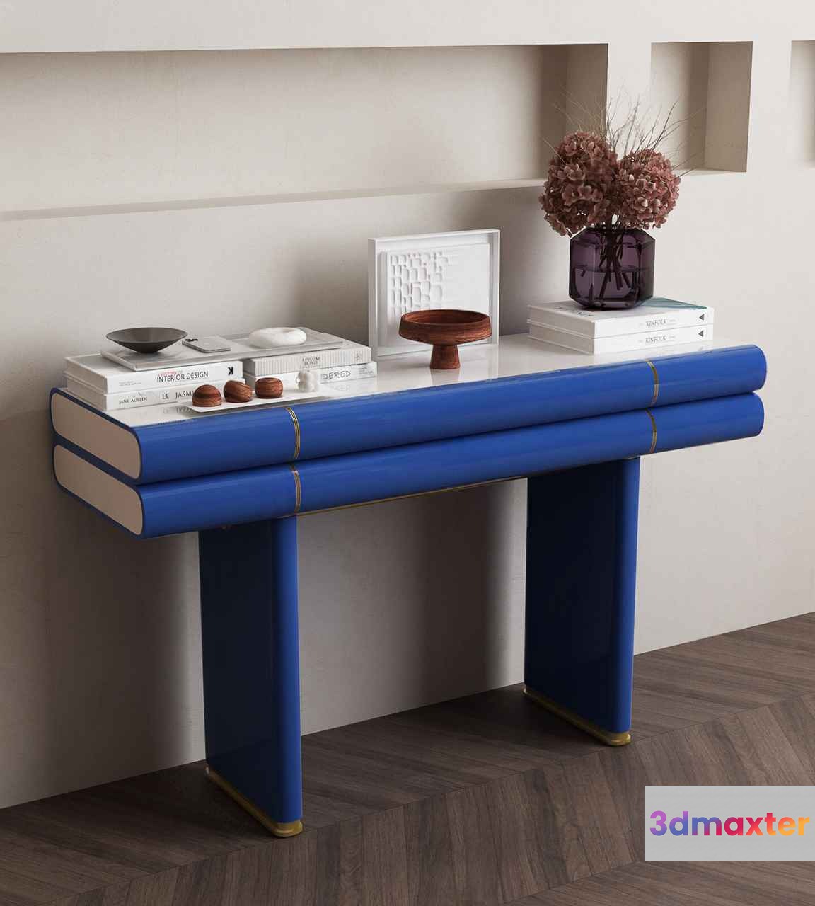 Blue Console Table 3D Model - 16229 - VRAY Render