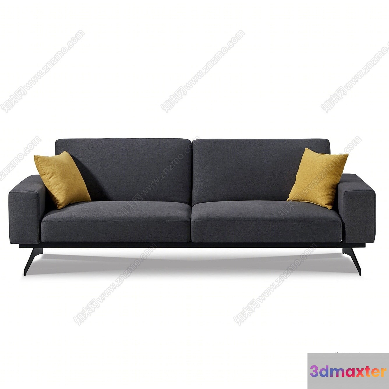 Modern Grey Sofa 3D Model - 1288 - VRAY Render