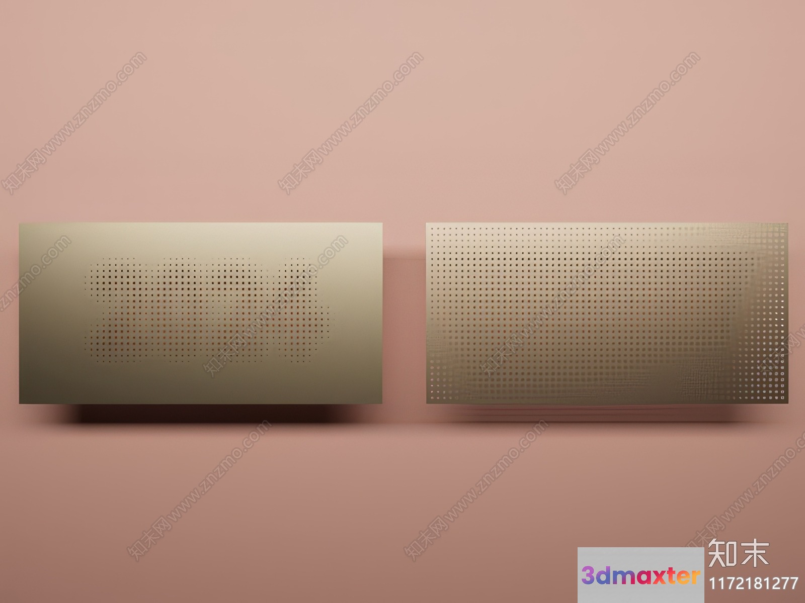 The Image Features Two Rectangular Objects With Perforated Surfaces 3D Model - 12867 - CORONA Render