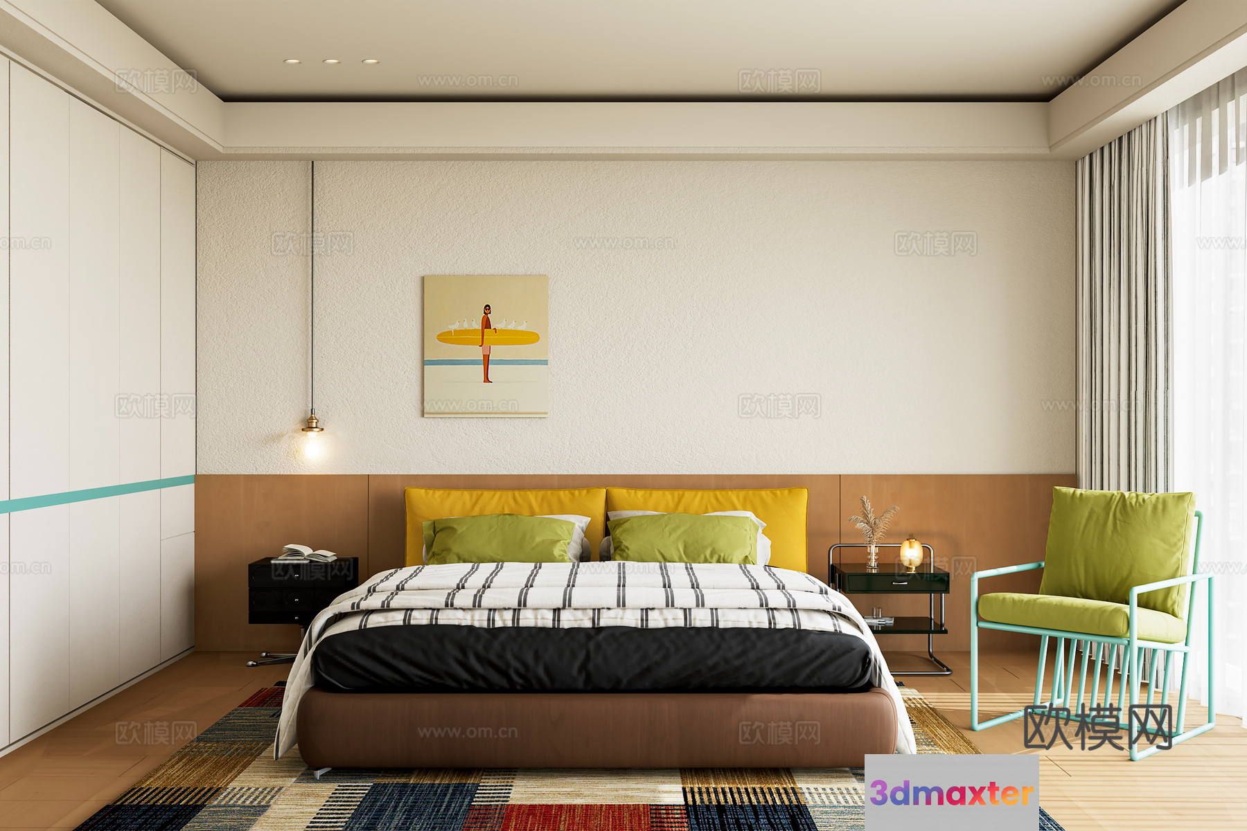 Cozy Bedroom 3D Model - 4652 - VRAY Render