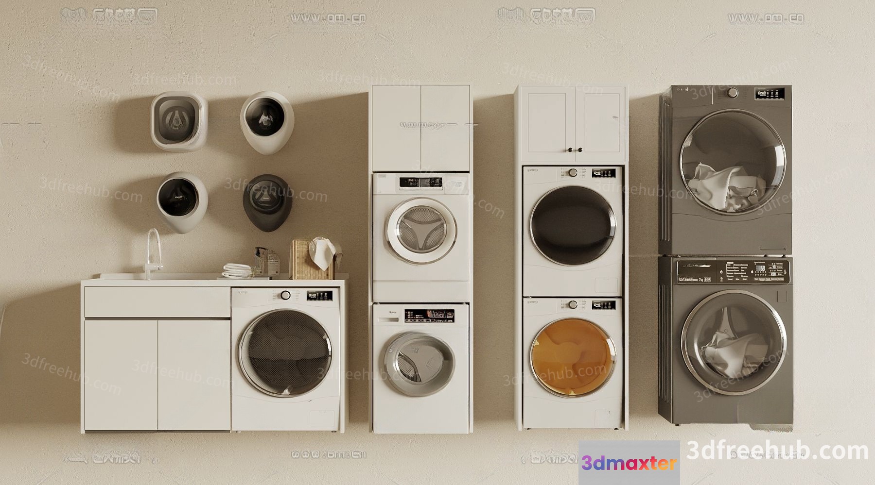 Modern Laundry Room 3D Model - 18542 - VRAY Render