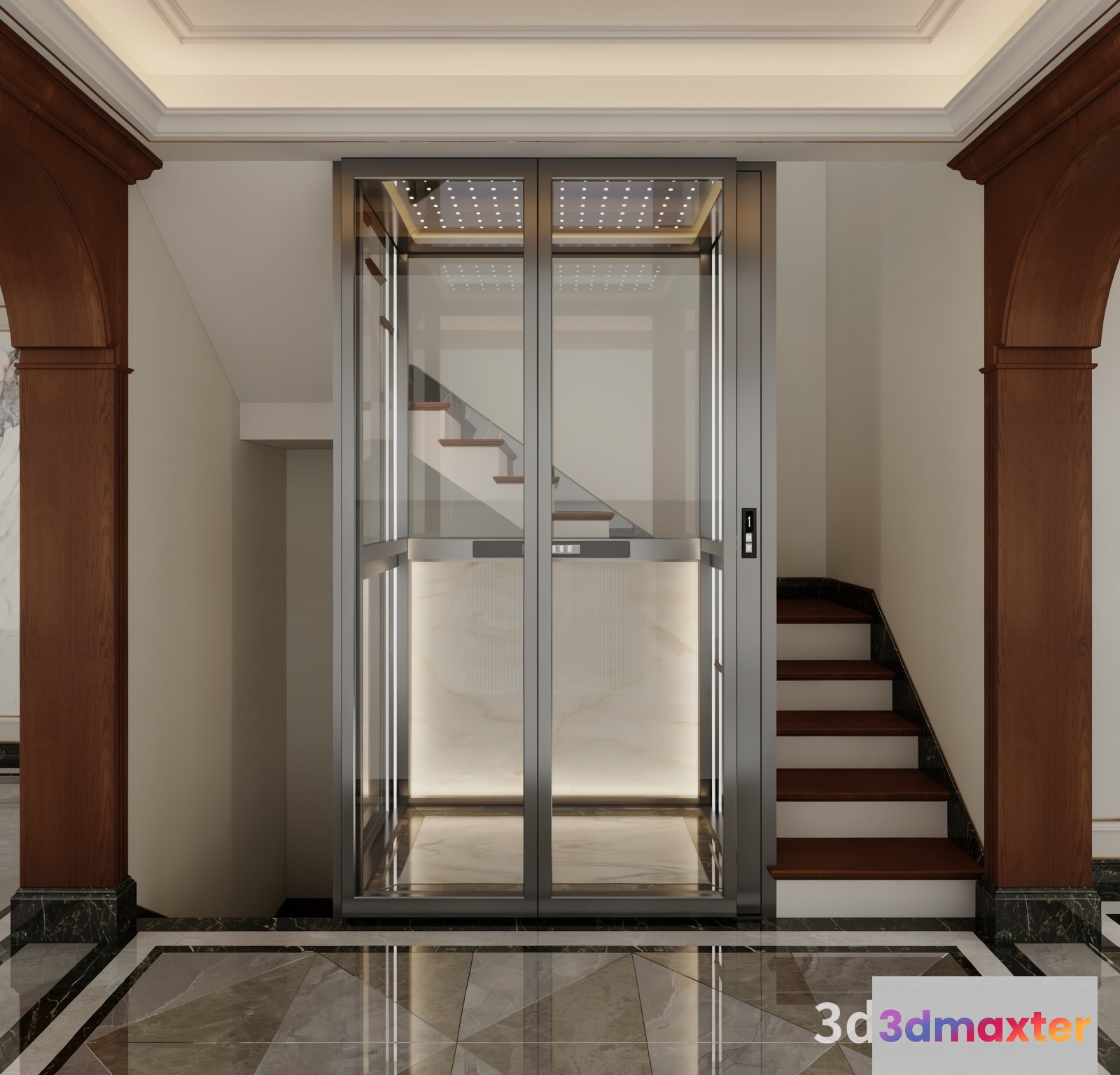 Elevator In A Building 3D Model - 18995 - VRAY Render