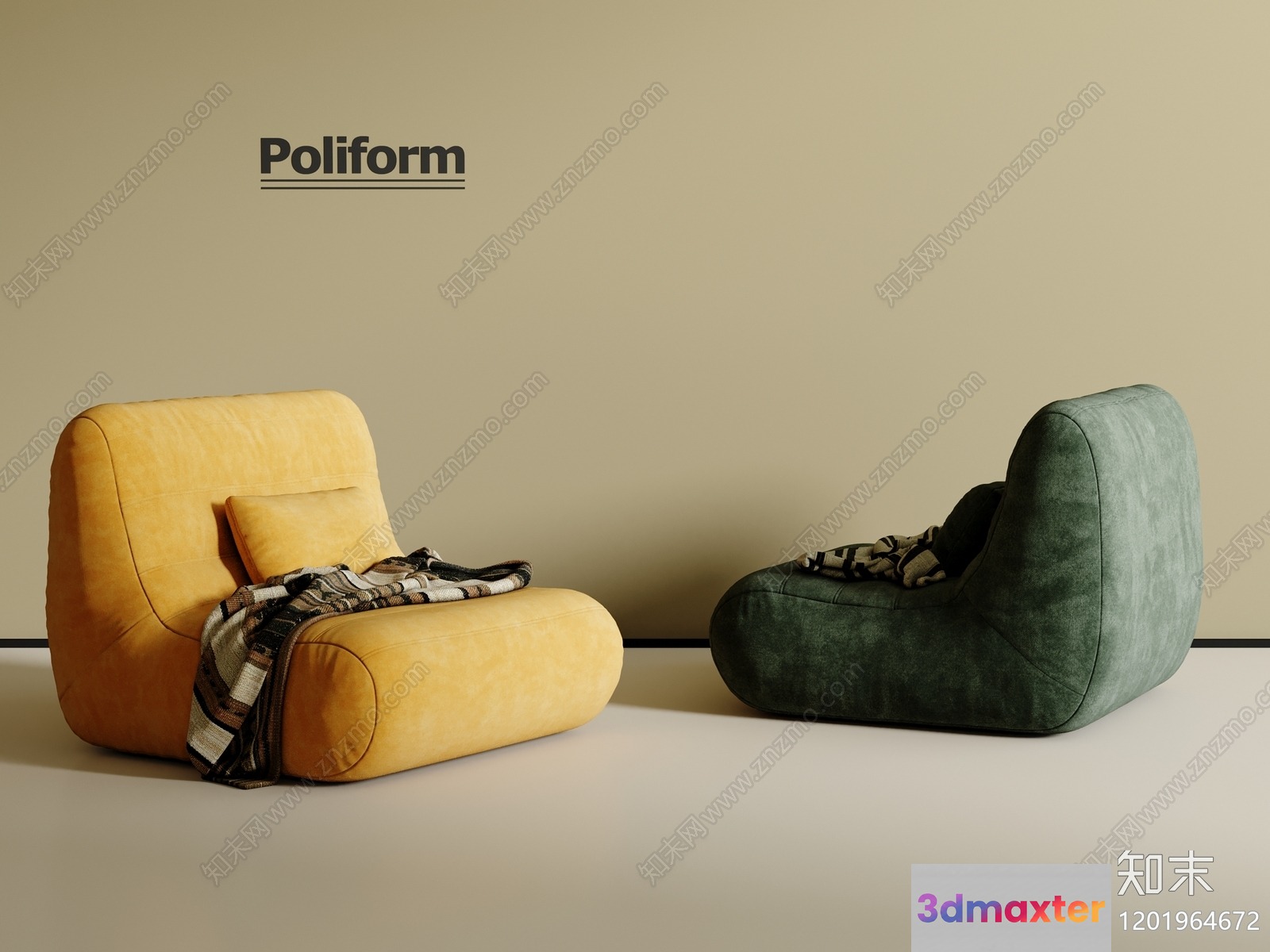 Modern Living Room 3D Model - 4165 - CORONA Render