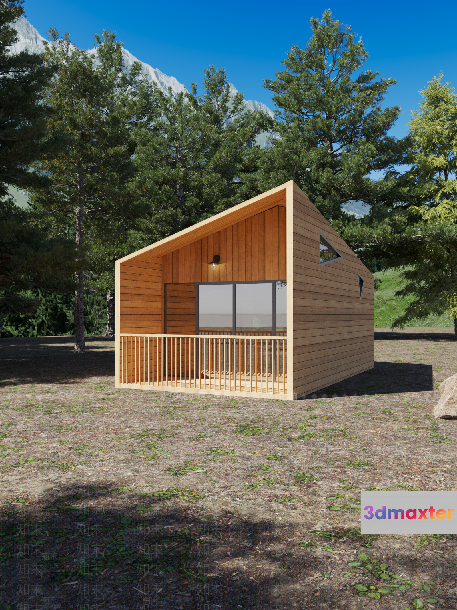 A Wooden Cabin 3D Model - 4682 - VRAY Render