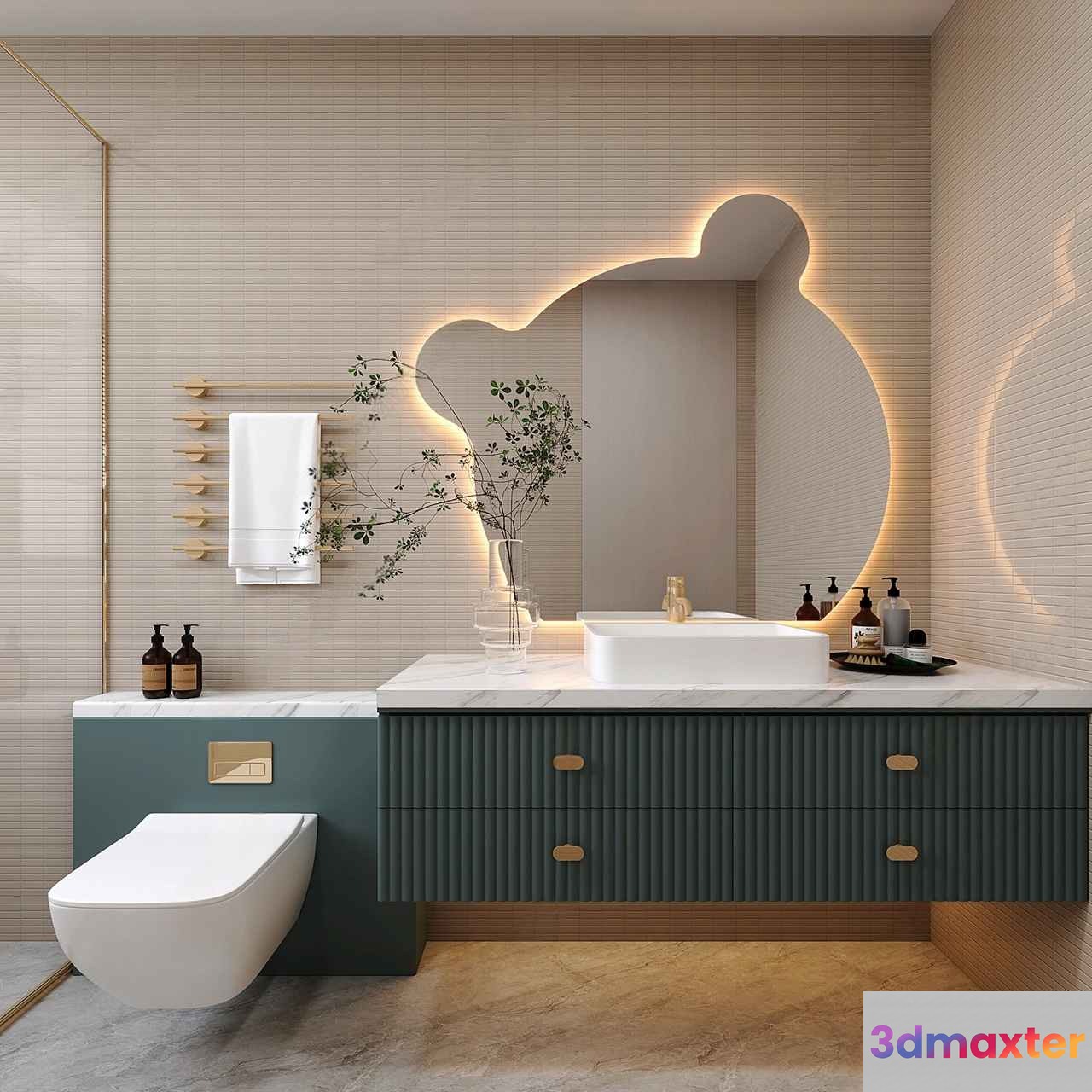 Modern Bathroom Vanity 3D Model - 18161 - VRAY Render