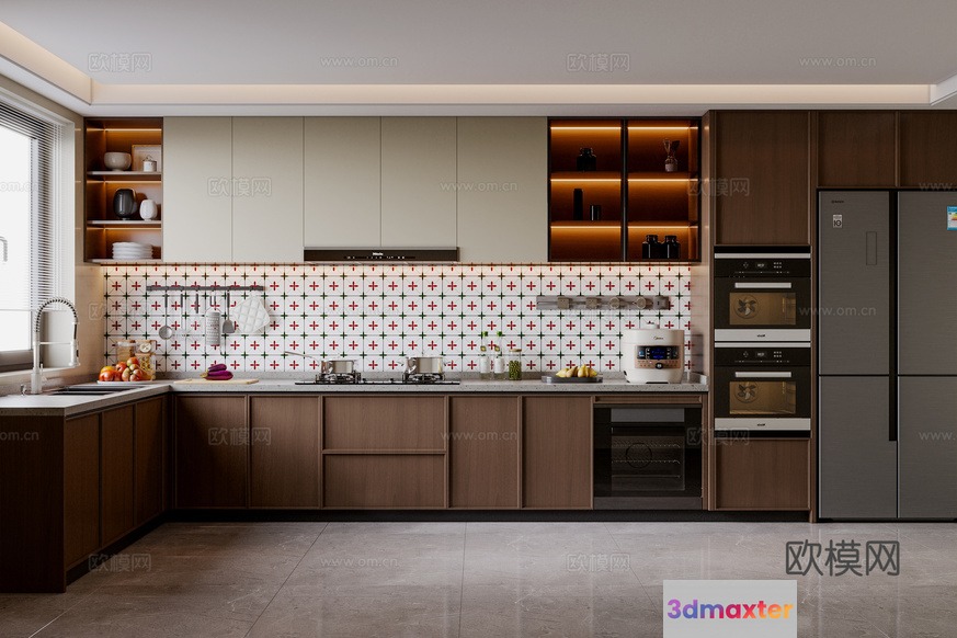 A Modern Kitchen 3D Model - 7741 - VRAY Render