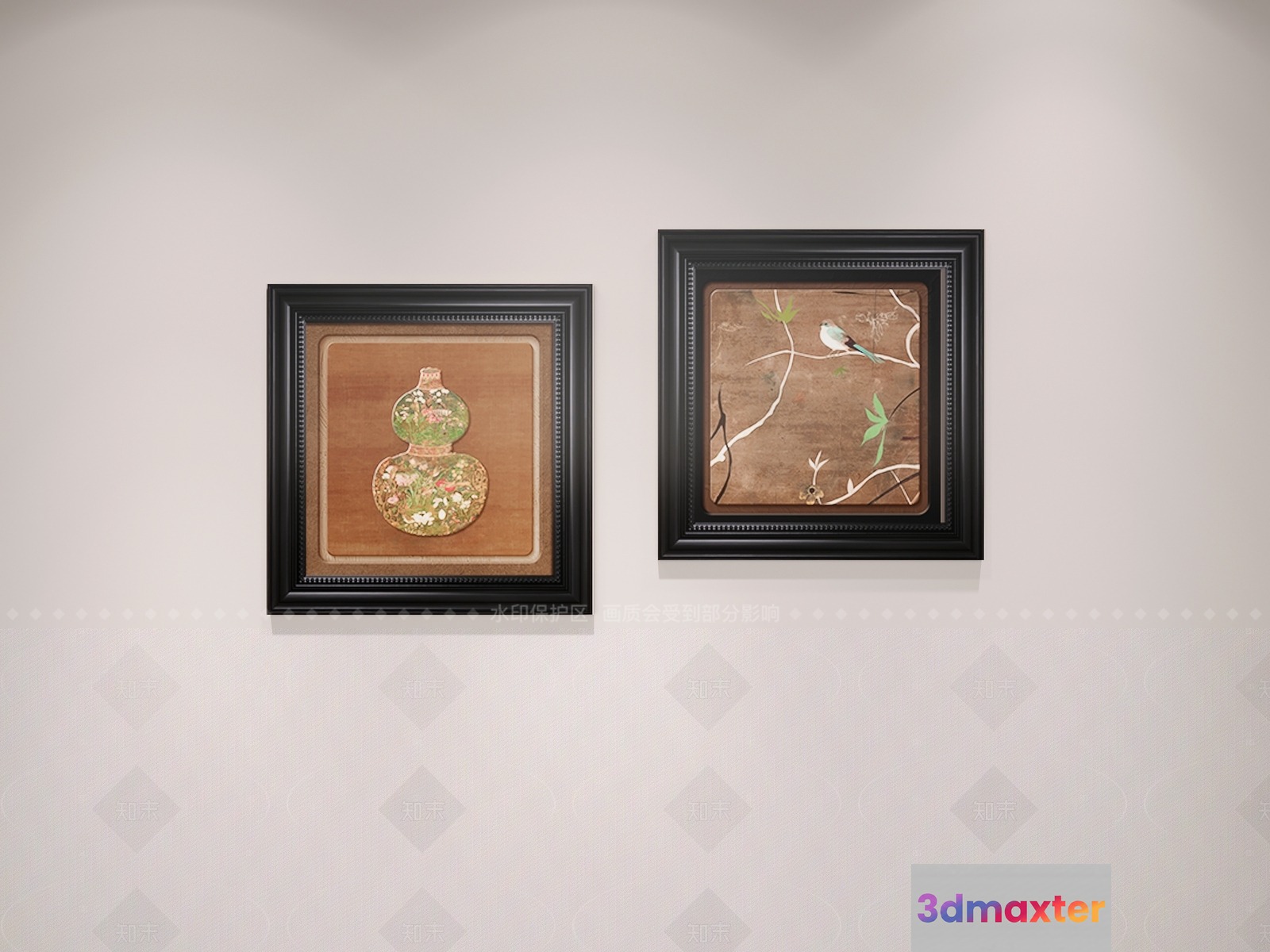Two Framed Paintings On A Wall 3D Model - 18775 - CORONA Render