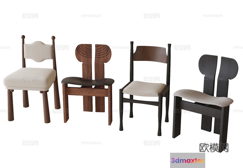 Wooden Dining Chairs 3D Model - 3130 - VRAY Render