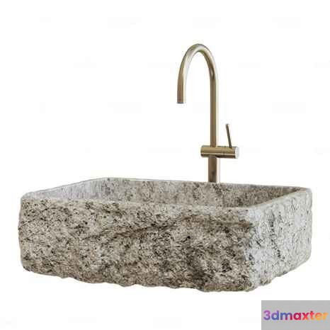 A Sink With A Faucet 3D Model - 9955 - CORONA Render