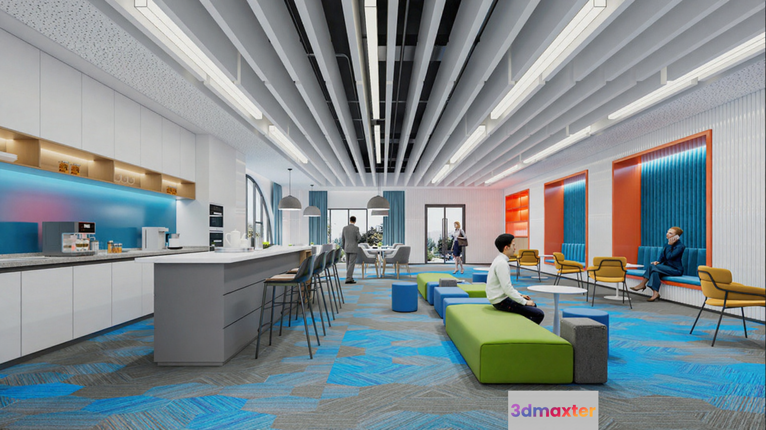 Modern Office Space 3D Model - 11448 - VRAY Render