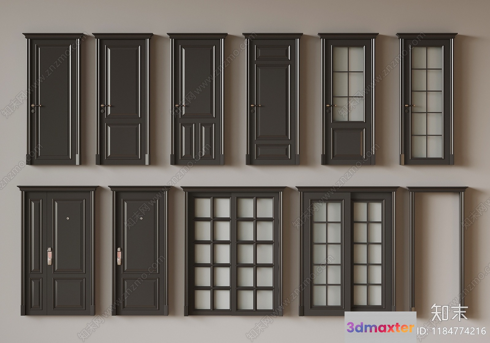 Gray Cabinet Doors 3D Model - 18156 - VRAY Render