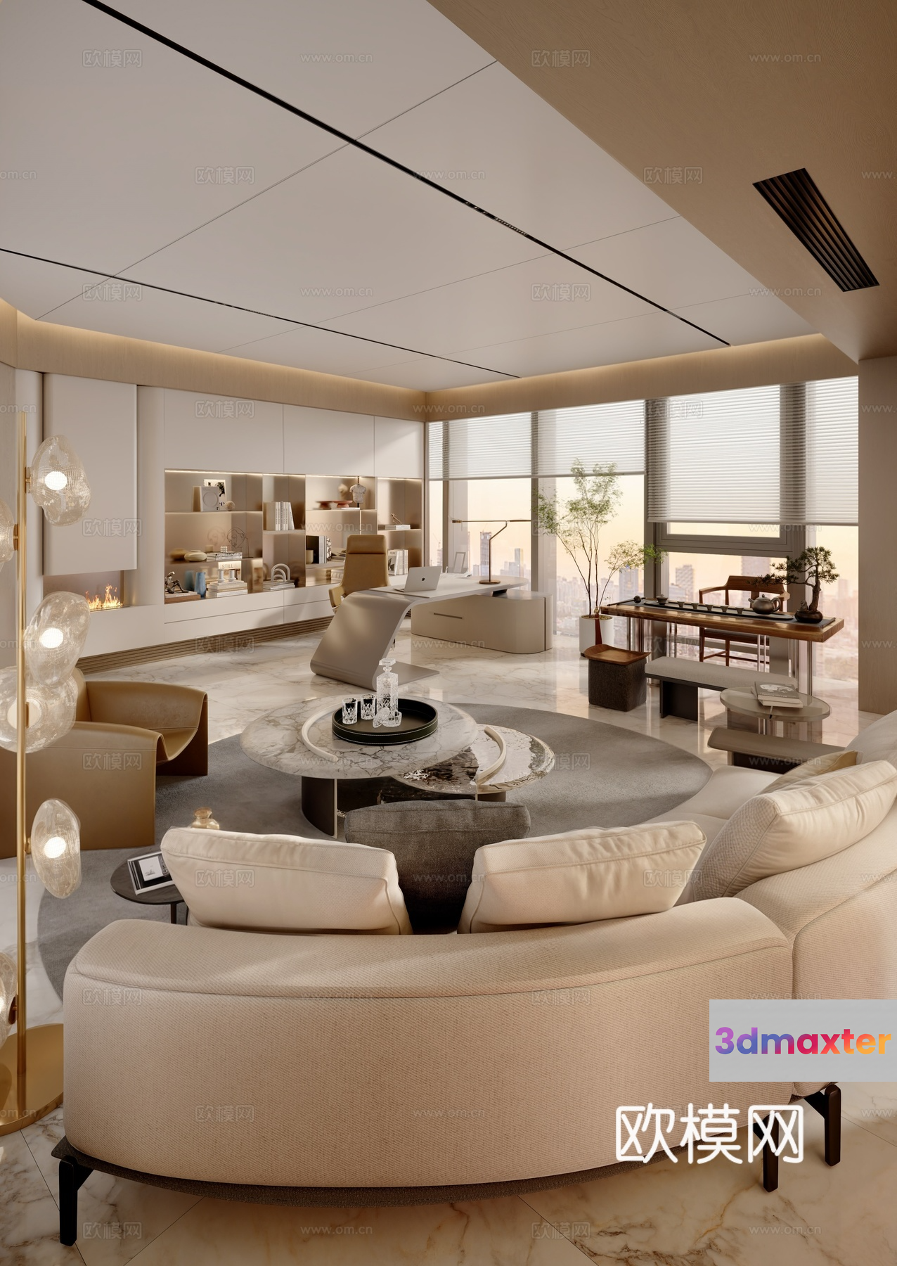 Modern Living Room 3D Model - 21067 - VRAY Render