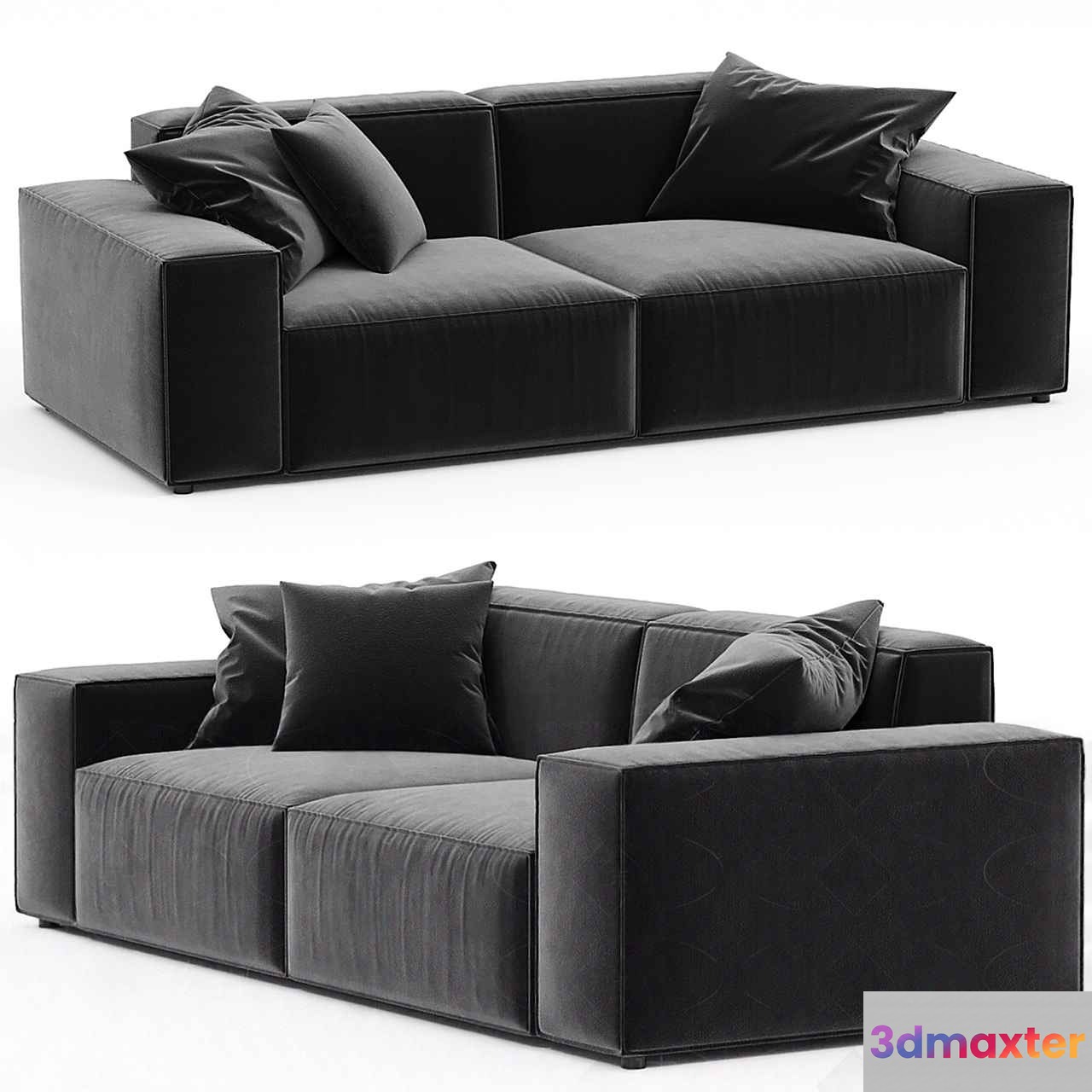 Modern Gray Sofa 3D Model - 8686 - CORONA Render