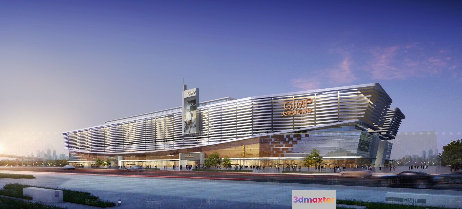 A Modern Building 3D Model - 741 - VRAY Render