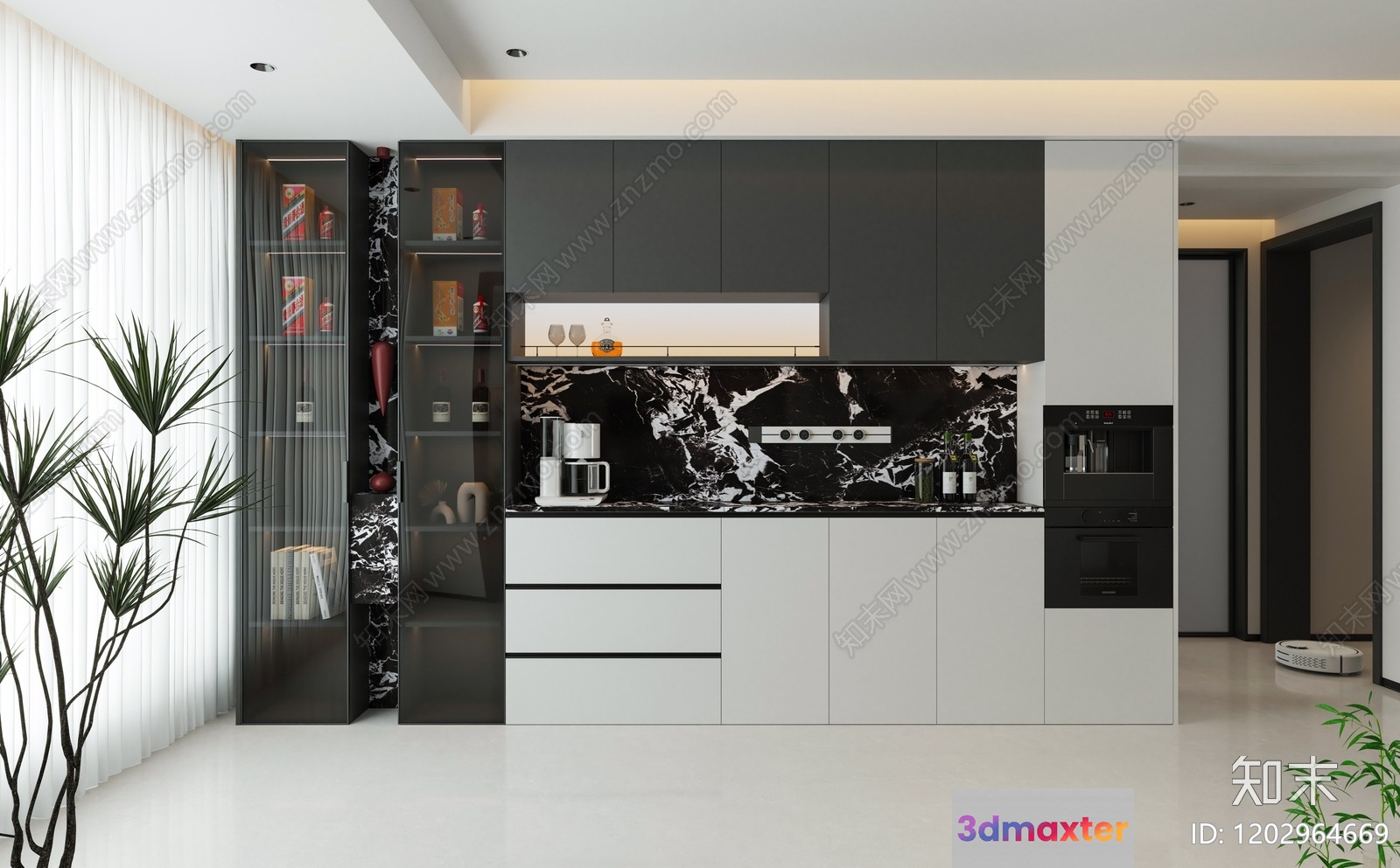 Modern Kitchen Design 3D Model - 22108 - VRAY Render
