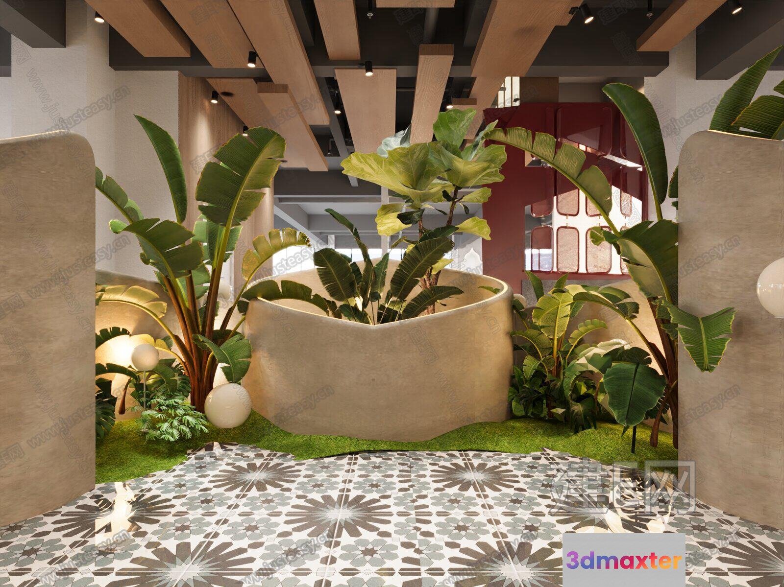 Modern Indoor Garden 3D Model - 8456 - CORONA Render