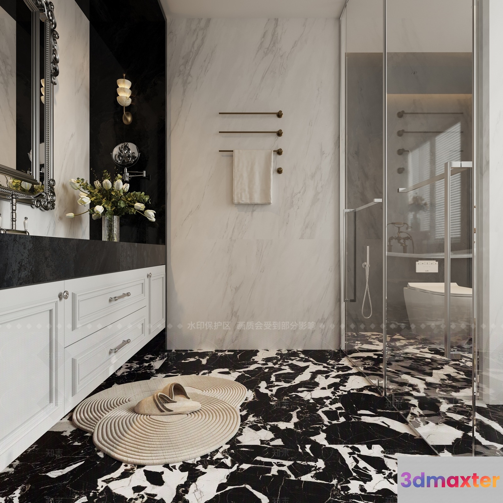 A Modern Bathroom 3D Model - 8698 - CORONA Render