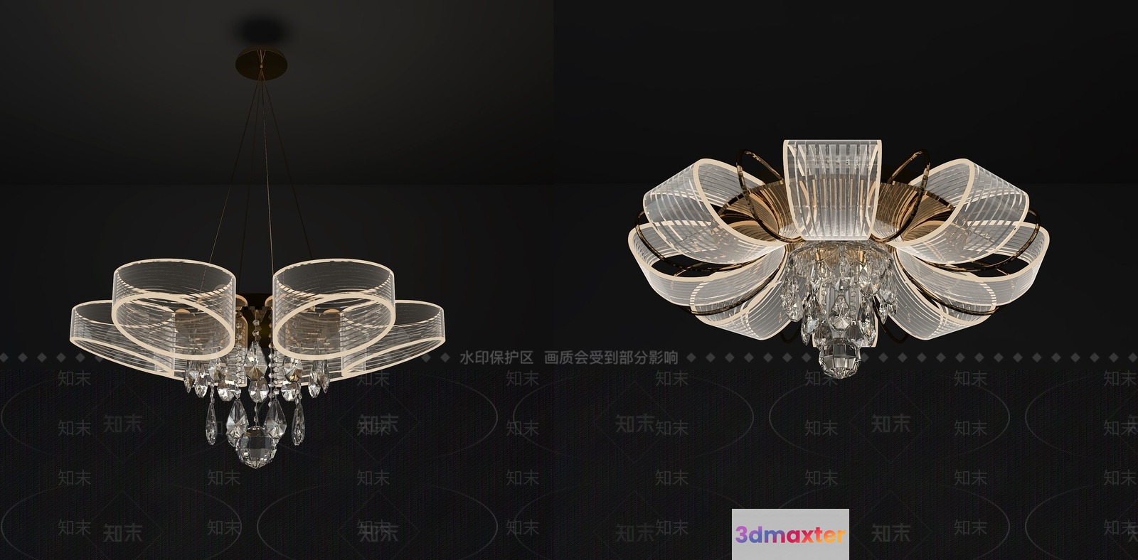Gold Light Fixture 3D Model - 3170 - VRAY Render