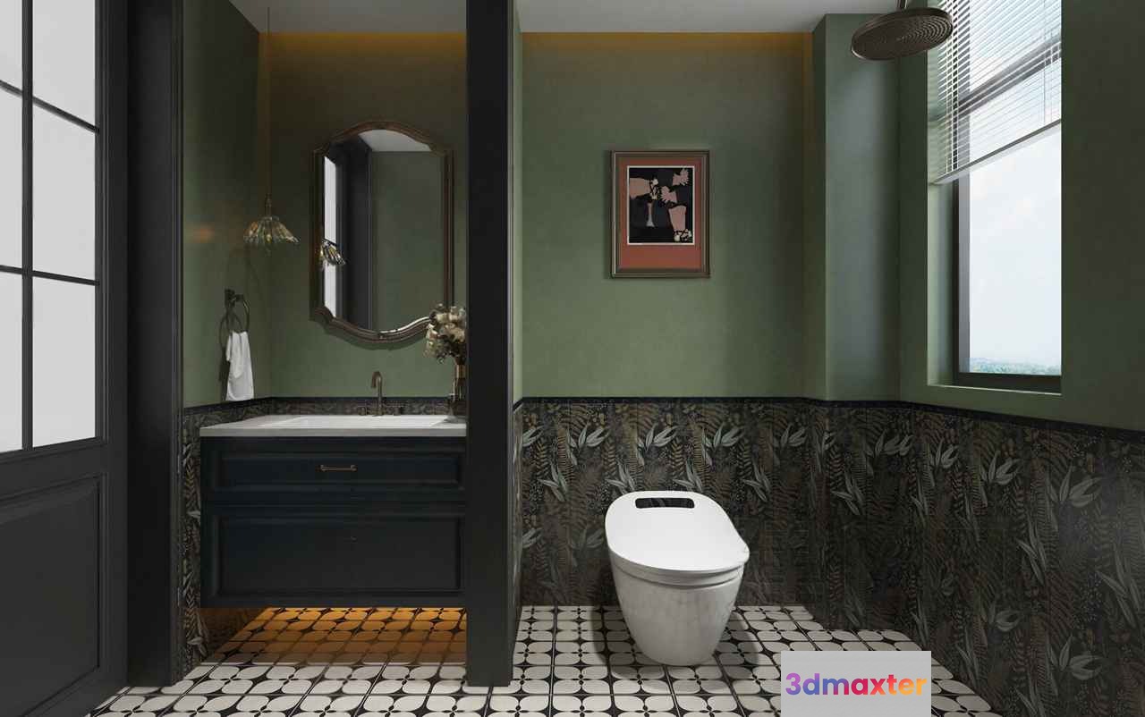 Modern Bathroom Decor 3D Model - 15928 - VRAY Render