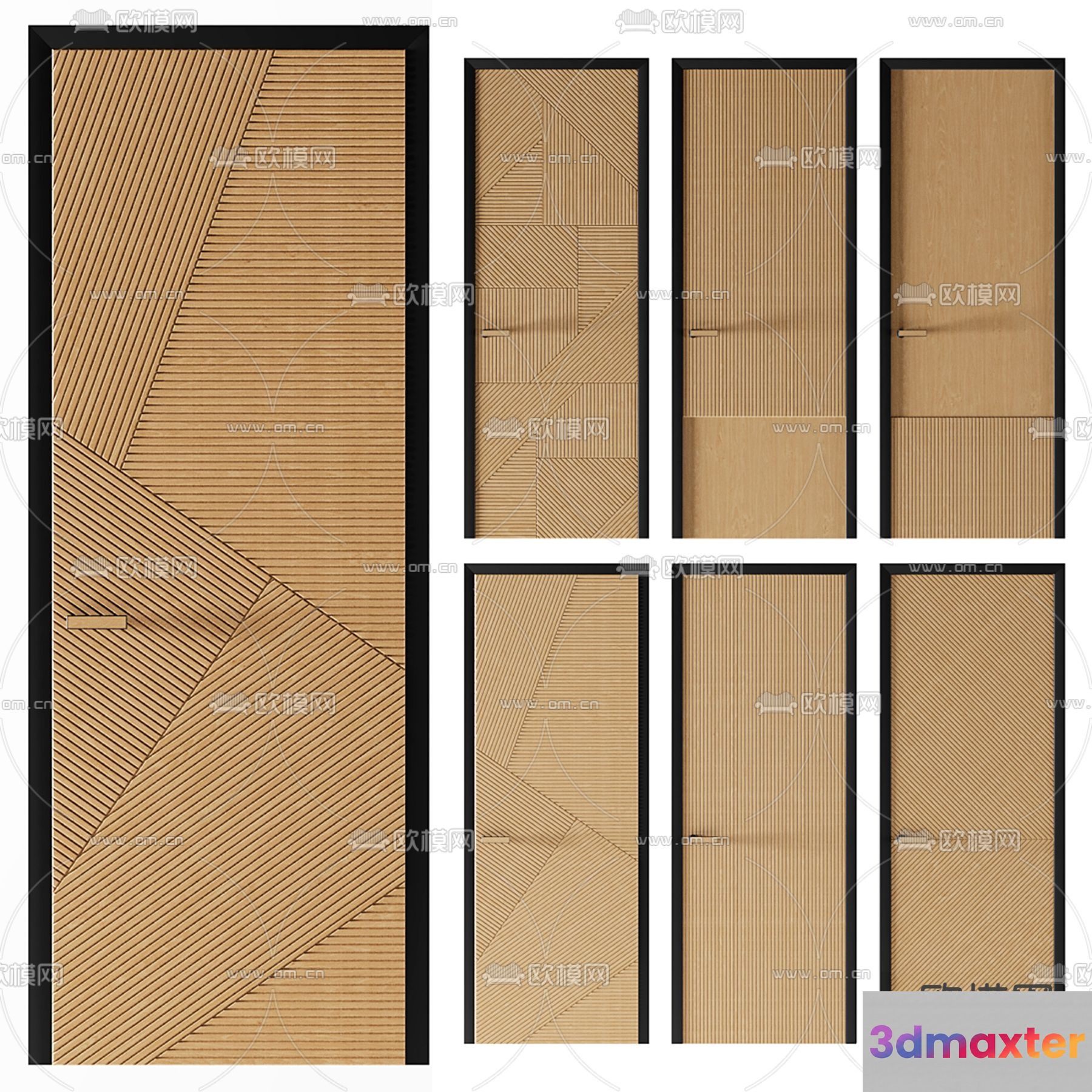 Modern Wooden Doors 3D Model - 13010 - VRAY Render