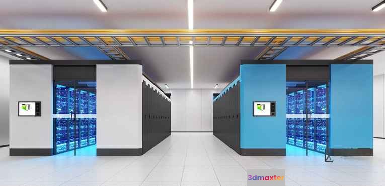 Modern Server Room 3D Model - 17514 - CORONA Render