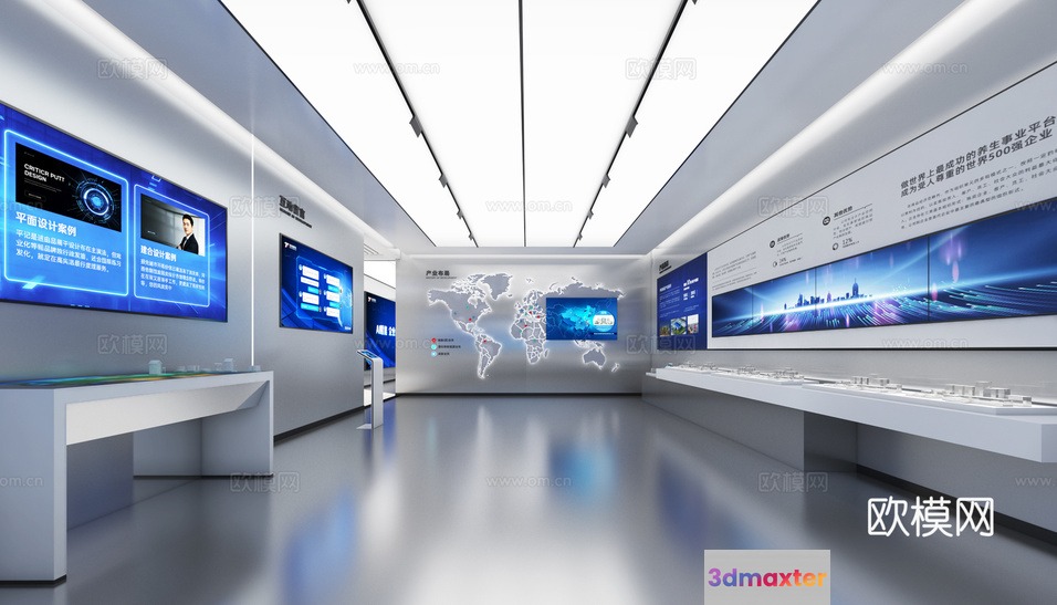 Modern Museum Space 3D Model - 17060 - VRAY Render