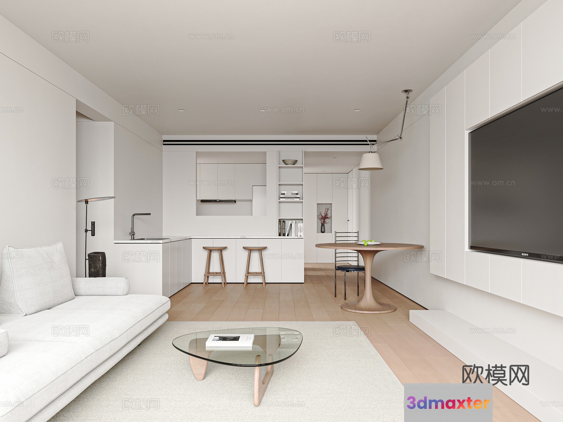 Modern Living Room 3D Model - 7644 - CORONA Render