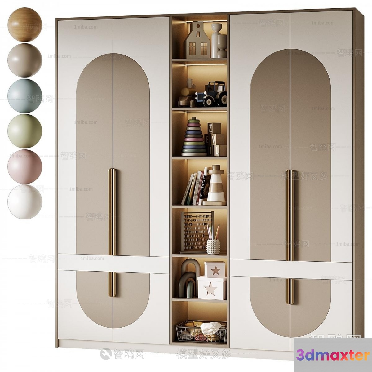 Modern Light-Colored Wardrobe 3D Model - 15312 - CORONA Render