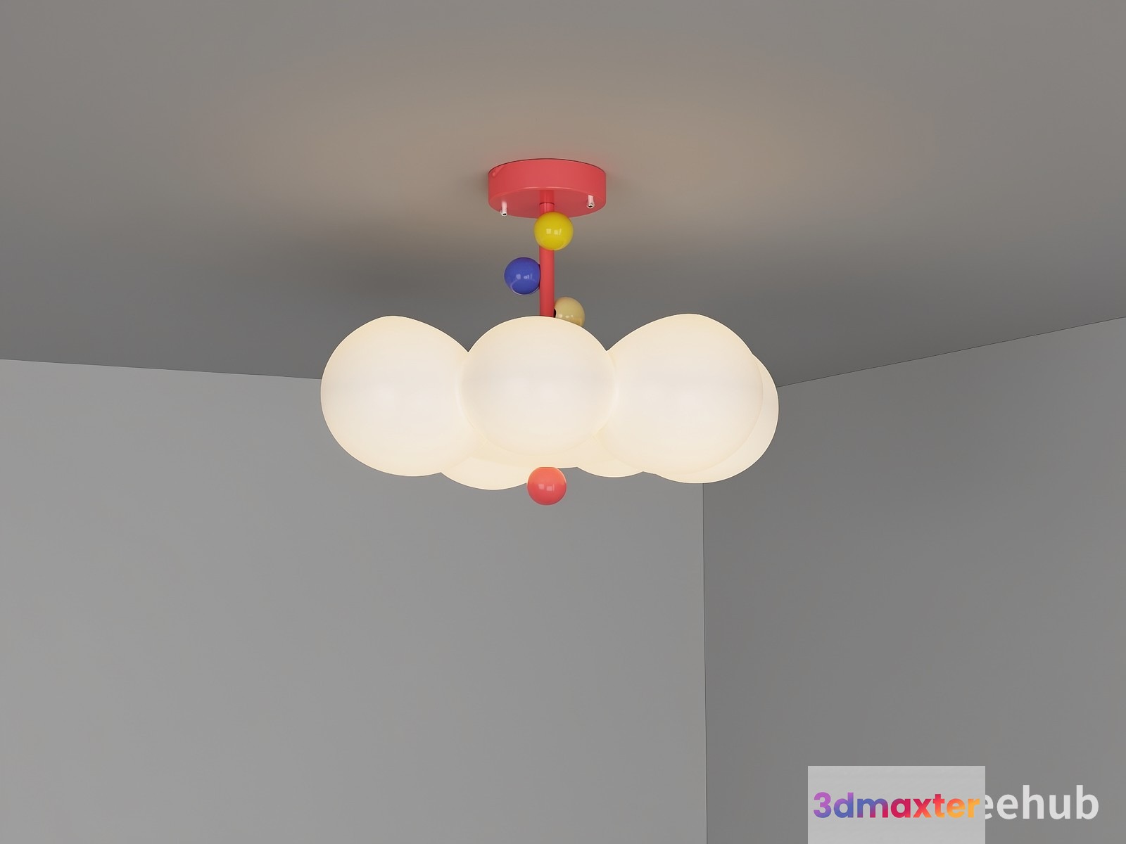 A White Cloud-Shaped Light Fixture 3D Model - 23333 - VRAY Render