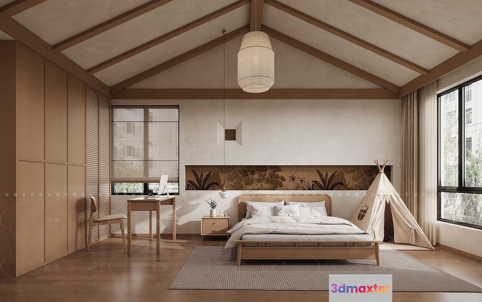 Cozy Bedroom 3D Model - 17190 - VRAY Render