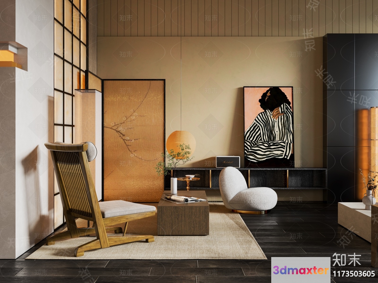 Modern Living Room 3D Model - 15471 - VRAY Render