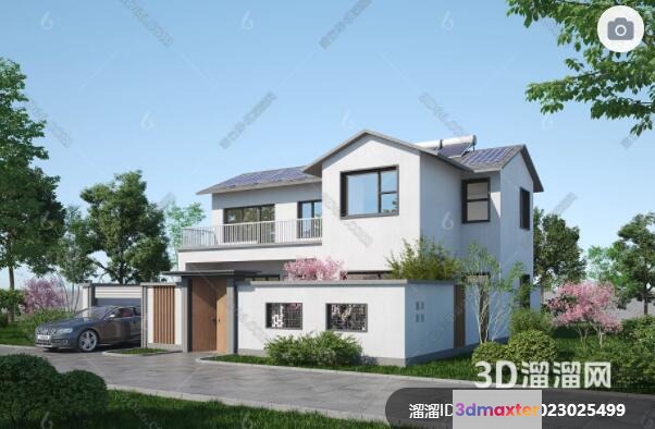 A Two-Story House 3D Model - 15289 - VRAY Render