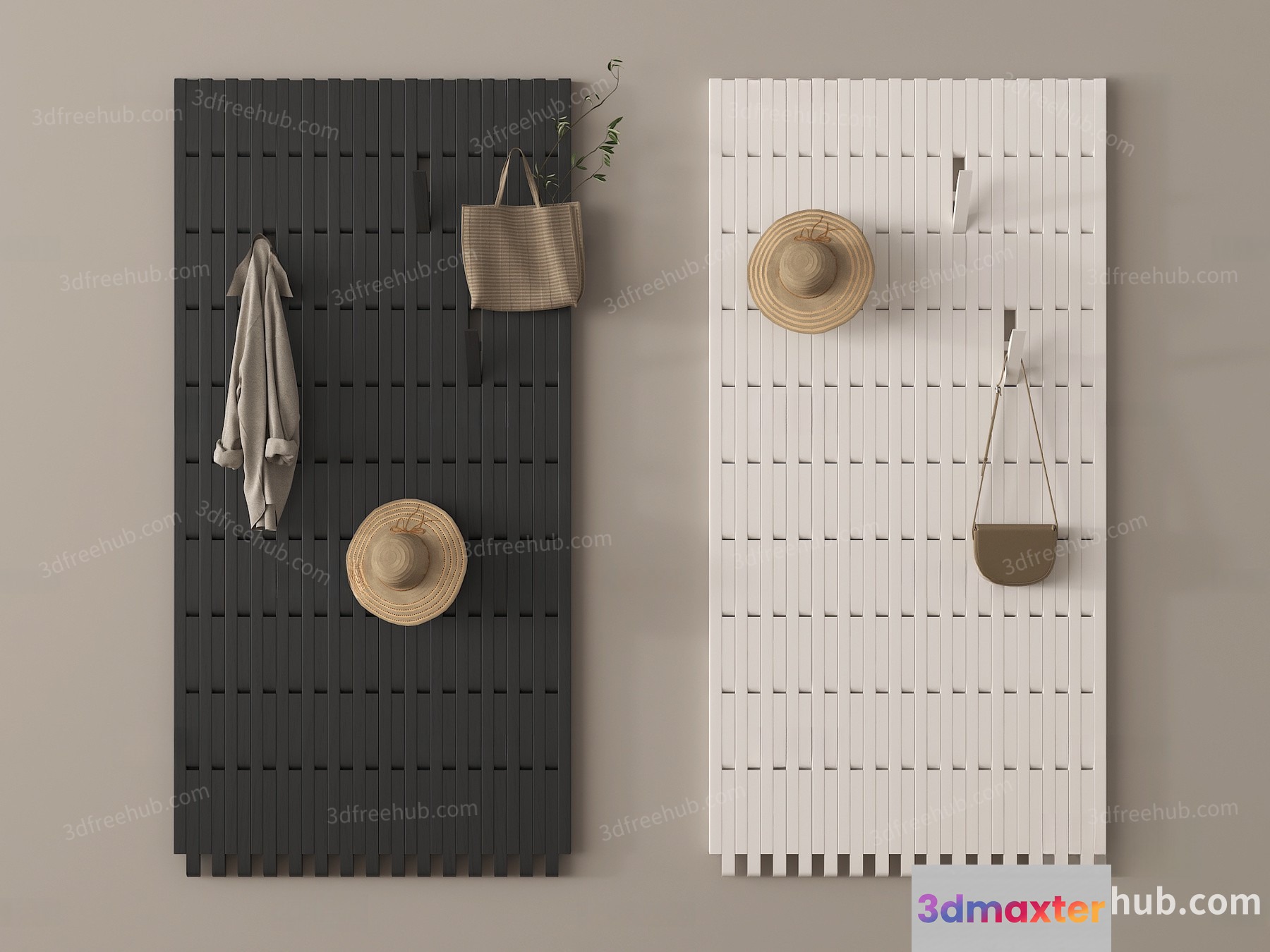 Cozy Neutral-Colored Wall Decor 3D Model - 20939 - VRAY Render
