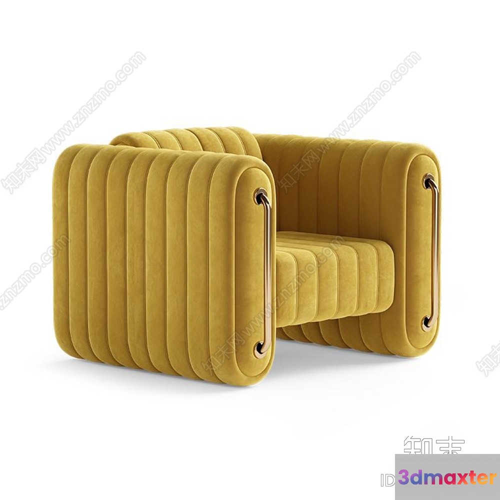 Modern Yellow Couch 3D Model - 14761 - VRAY Render