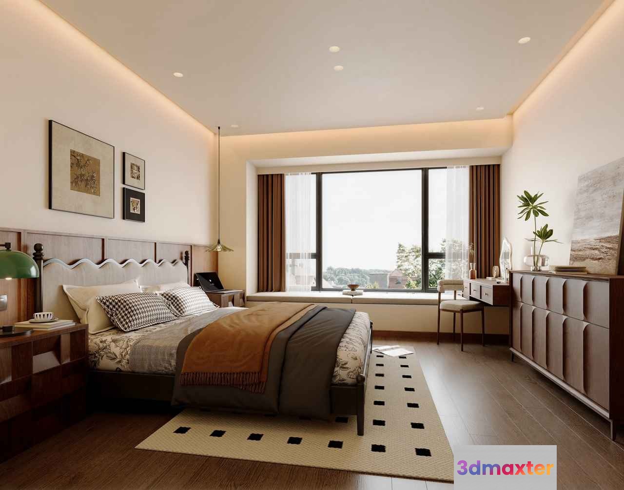Cozy Bedroom 3D Model - 12844 - CORONA Render