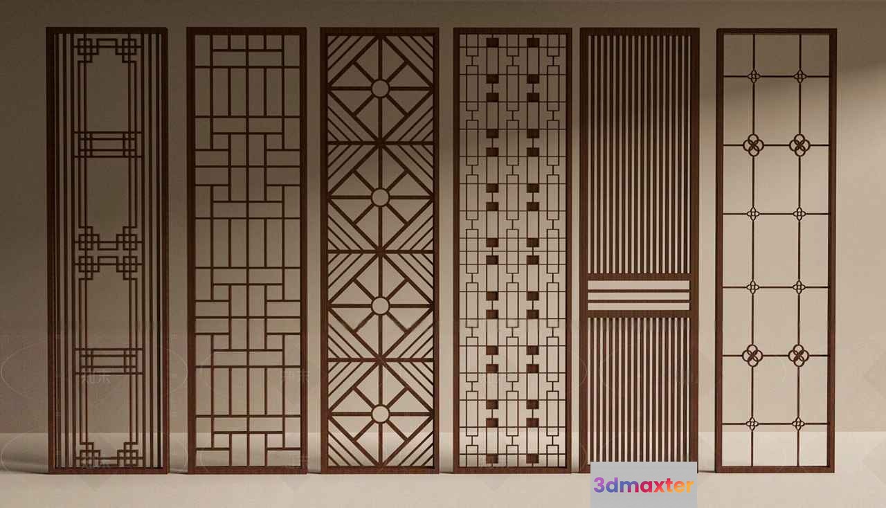 Wooden Decorative Panels 3D Model - 9721 - VRAY Render