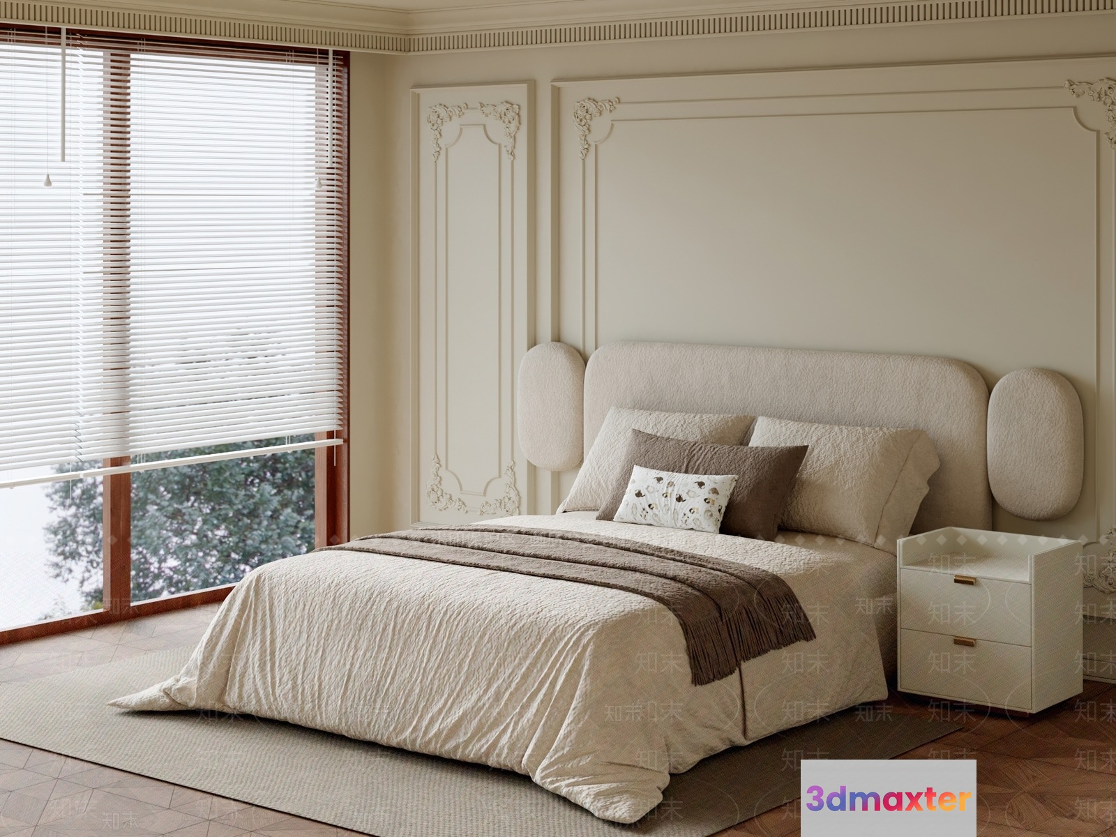 Cozy Bedroom 3D Model - 2351 - VRAY Render