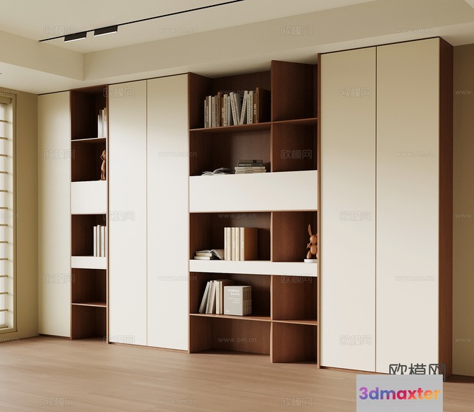 Modern Bookshelves 3D Model - 13932 - VRAY Render
