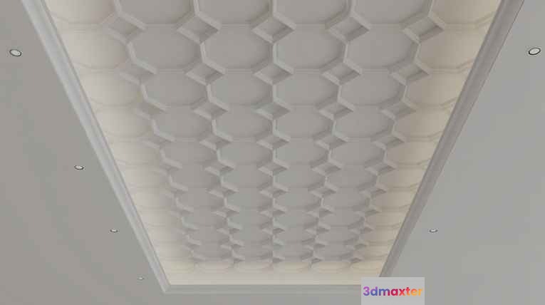 White Ceiling Tiles 3D Model - 8295 - VRAY Render