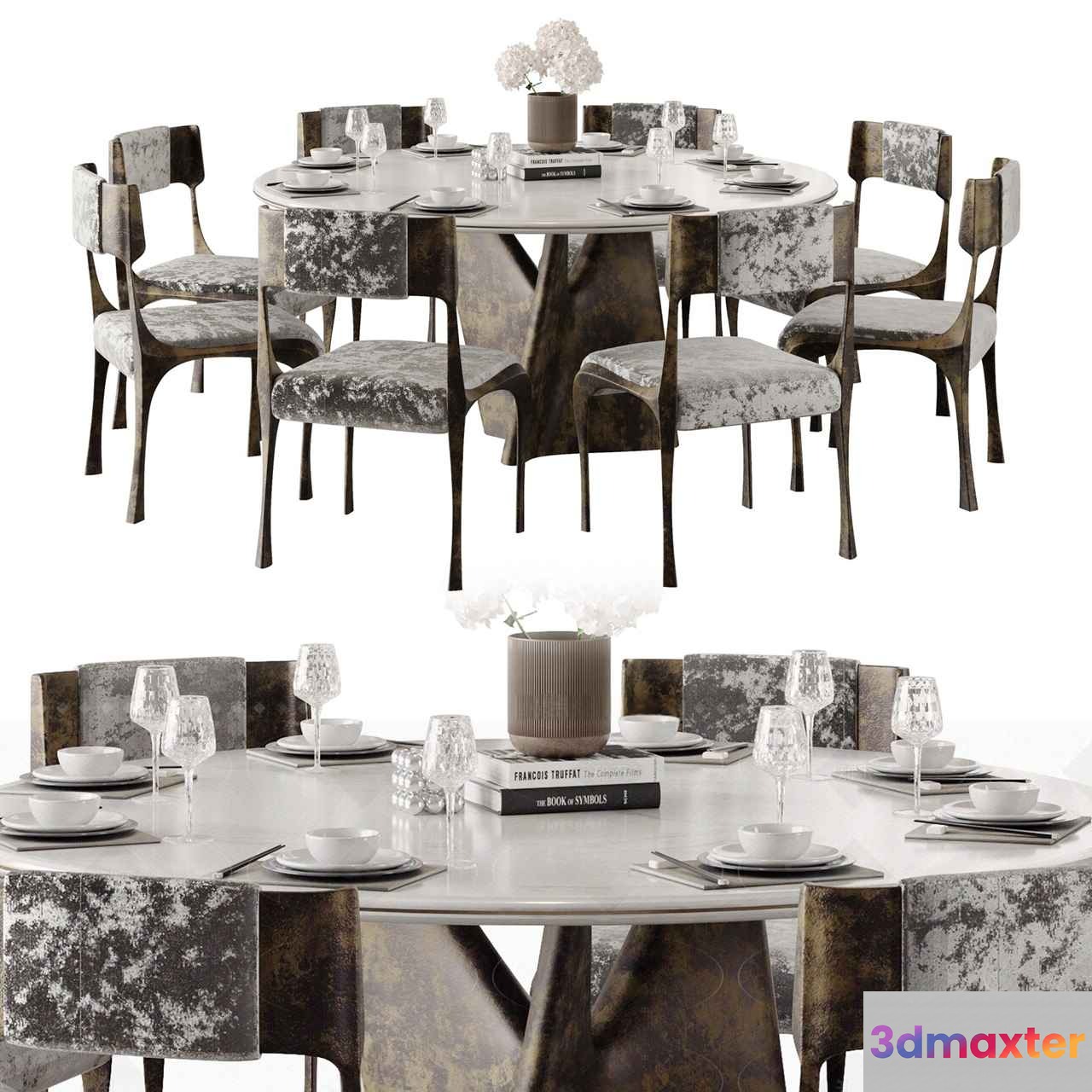 Modern Dining Table 3D Model - 7372 - CORONA Render