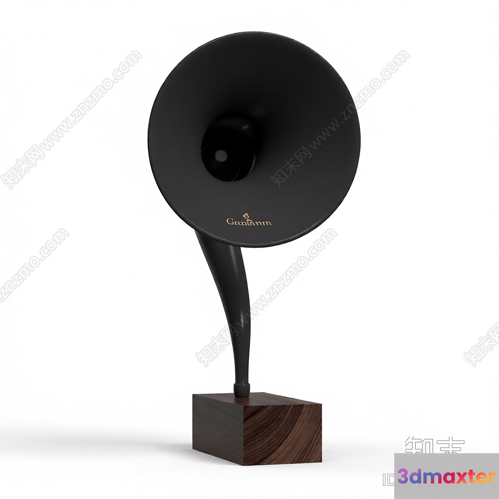 A Black Gramophone 3D Model - 11253 - VRAY Render