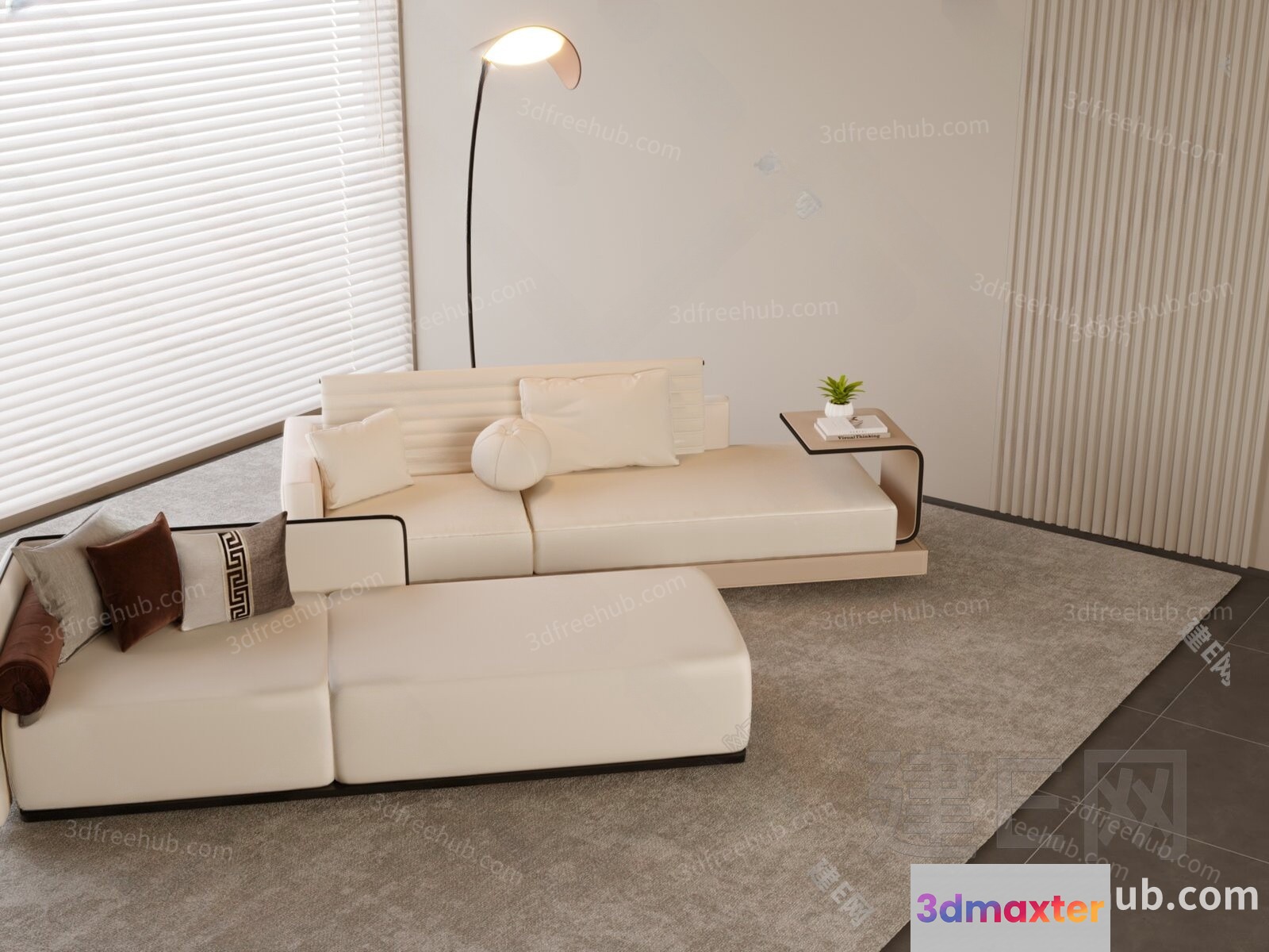 Modern Living Room 3D Model - 22223 - VRAY Render