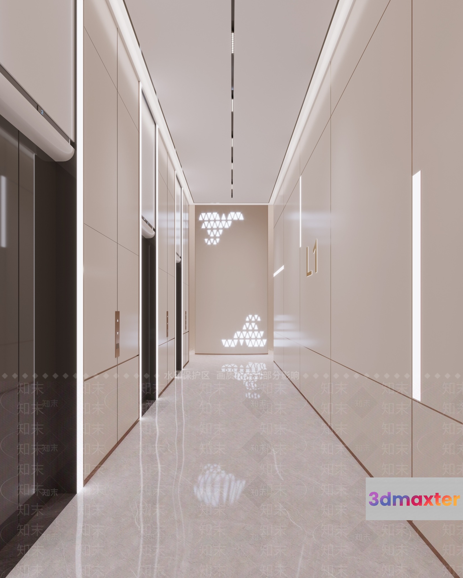 Modern Hallway 3D Model - 23194 - VRAY Render