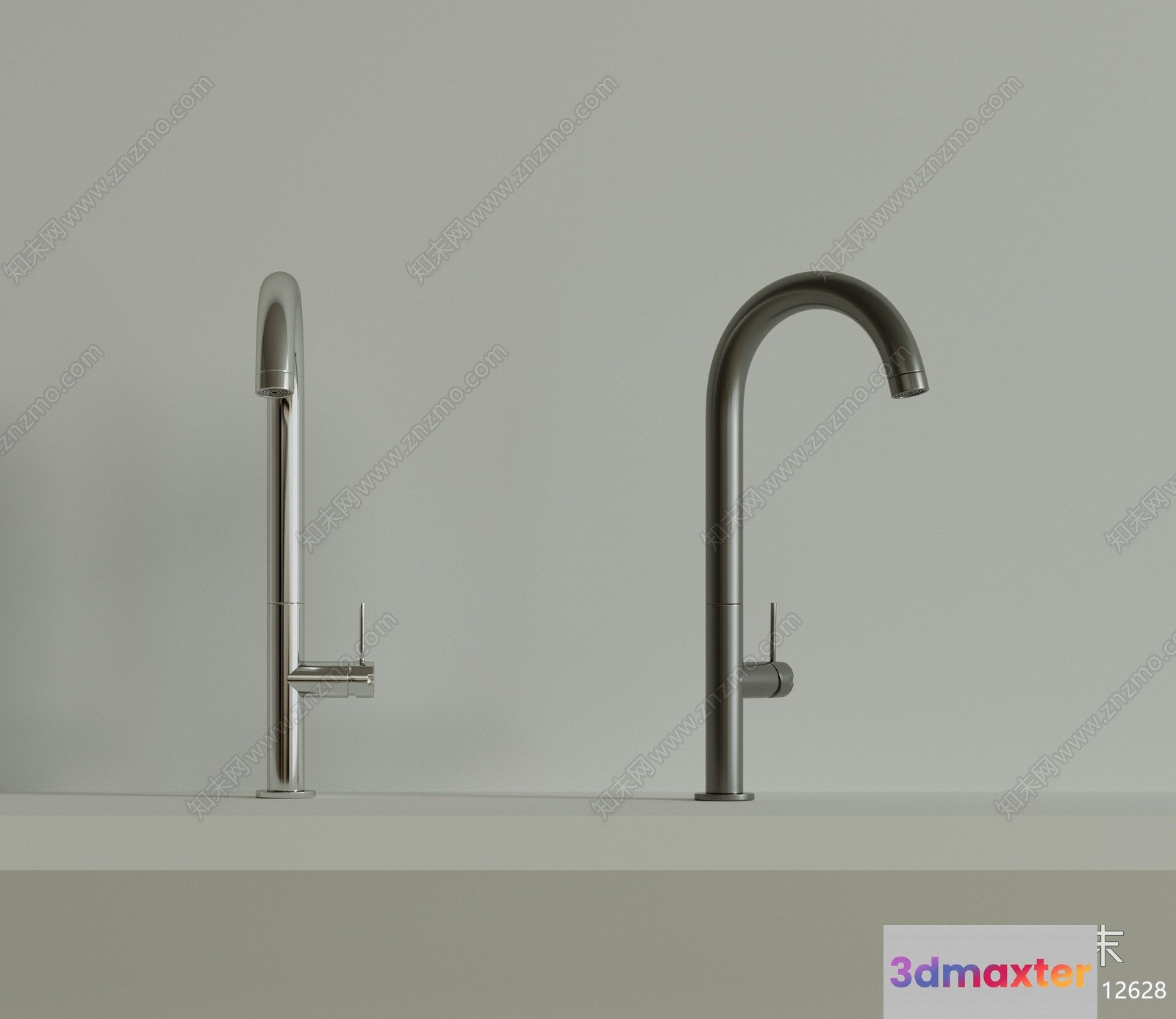 Modern Silver Faucet 3D Model - 10658 - VRAY Render
